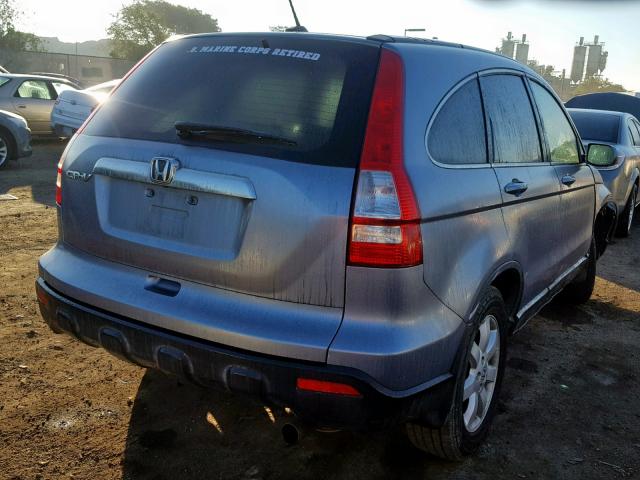 JHLRE48778C015609 - 2008 HONDA CR-V EXL BLUE photo 4