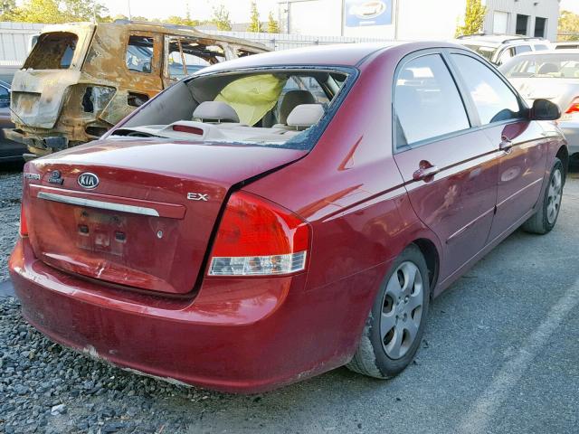 KNAFE121X85547487 - 2008 KIA SPECTRA EX RED photo 4