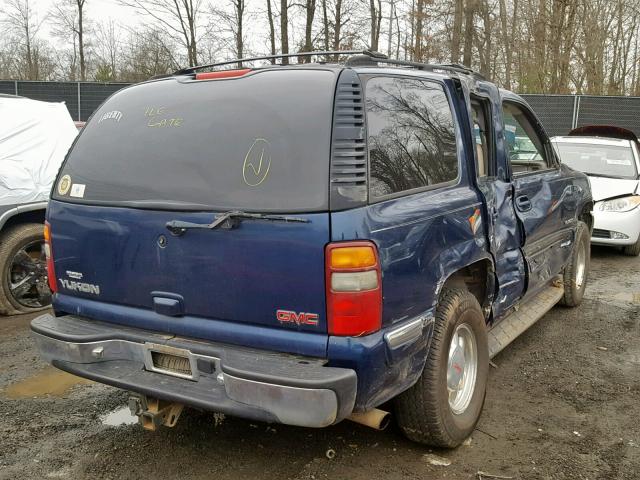 1GKEK13T21J115761 - 2001 GMC YUKON BLUE photo 4