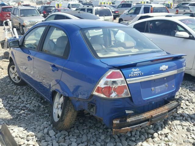 KL1TG56677B099343 - 2007 CHEVROLET AVEO LT BLUE photo 3