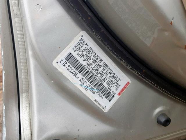 JT8BF28G2W0098203 - 1998 LEXUS ES 300 GRAY photo 10