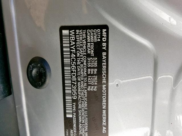 WBAYF4C56FD873959 - 2015 BMW 740 LXI SILVER photo 10