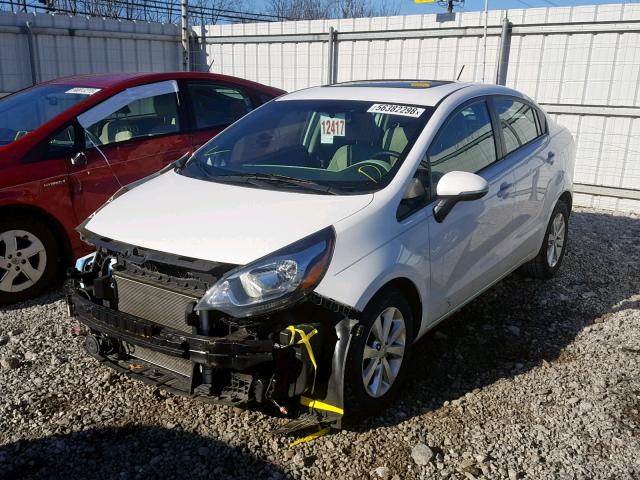 KNADN4A37D6175753 - 2013 KIA RIO EX WHITE photo 2