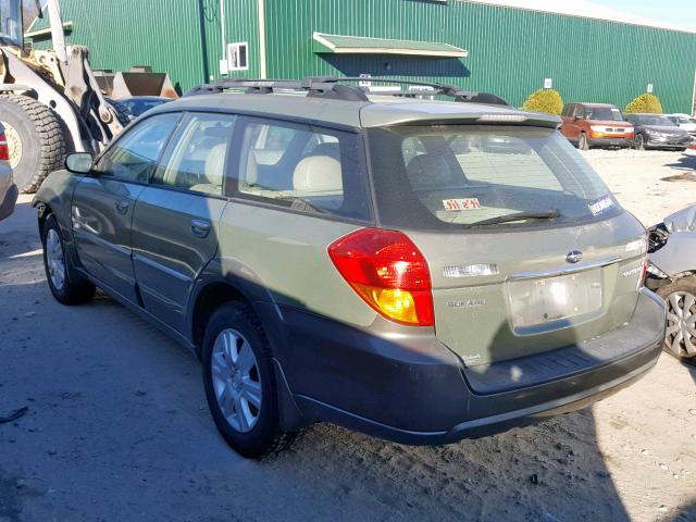 4S4BP62C657336910 - 2005 SUBARU LEGACY OUT GREEN photo 3