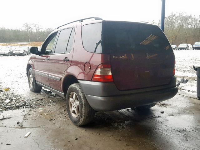 4JGAB54E3XA108856 - 1999 MERCEDES-BENZ ML 320 BURGUNDY photo 3