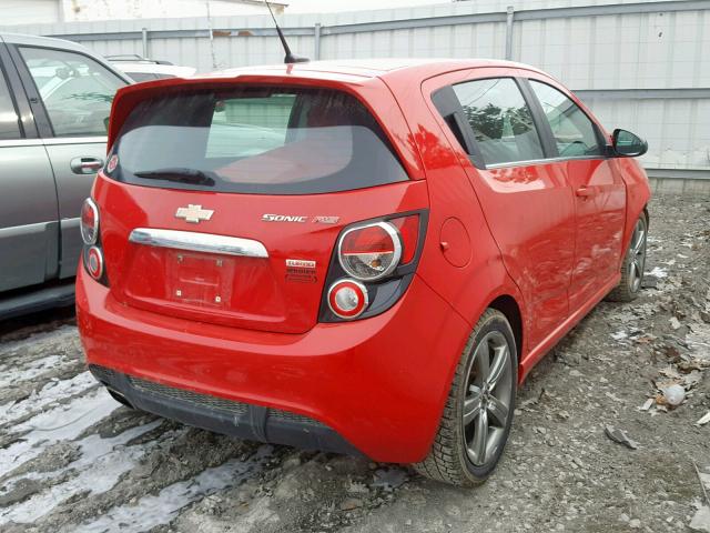 1G1JH6SB5D4235208 - 2013 CHEVROLET SONIC RS RED photo 4