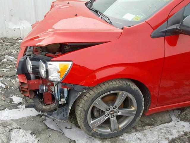 1G1JH6SB5D4235208 - 2013 CHEVROLET SONIC RS RED photo 9