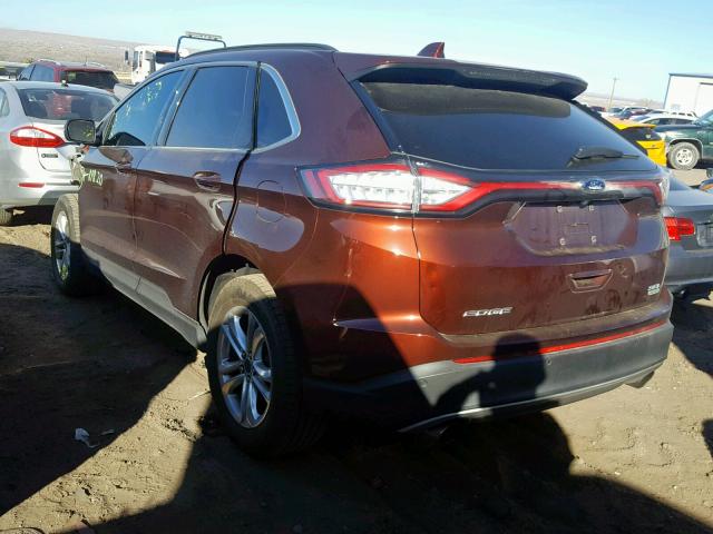 2FMTK3J9XFBB27394 - 2015 FORD EDGE SEL BROWN photo 3