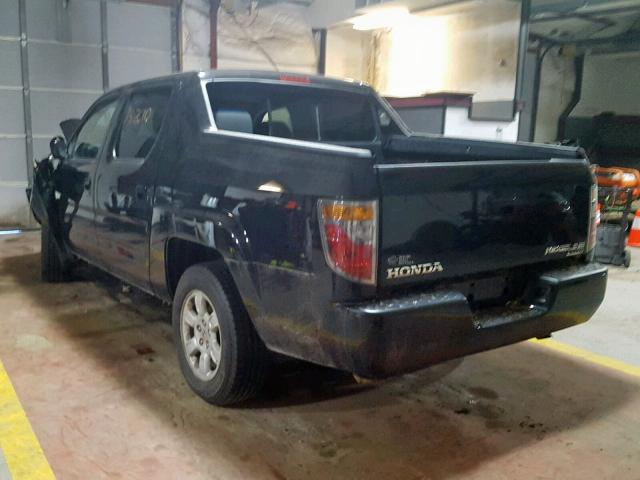 2HJYK16437H547097 - 2007 HONDA RIDGELINE BLACK photo 3