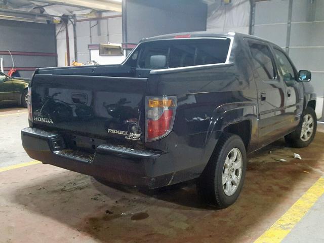 2HJYK16437H547097 - 2007 HONDA RIDGELINE BLACK photo 4