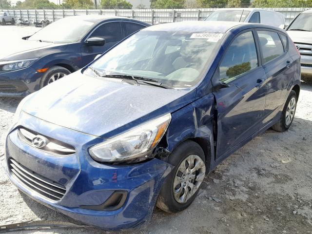 KMHCT5AE0HU324576 - 2017 HYUNDAI ACCENT SE BLUE photo 2