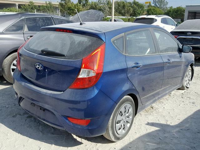 KMHCT5AE0HU324576 - 2017 HYUNDAI ACCENT SE BLUE photo 4