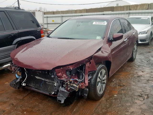 1HGCR2F38FA235265 - 2015 HONDA ACCORD LX RED photo 2