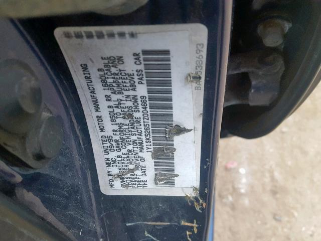 1Y1SK5265TZ004669 - 1996 GEO PRIZM BASE 蓝色 照片 10