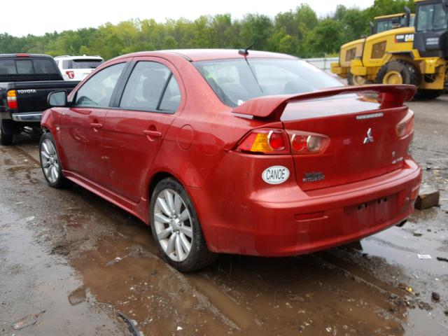 JA3AU86W79U014582 - 2009 MITSUBISHI LANCER GTS MAROON photo 3