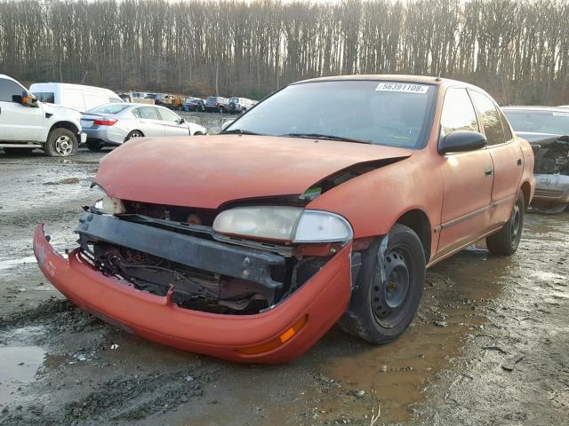 1Y1SK5261VZ414825 - 1997 GEO PRIZM BASE ORANGE photo 2