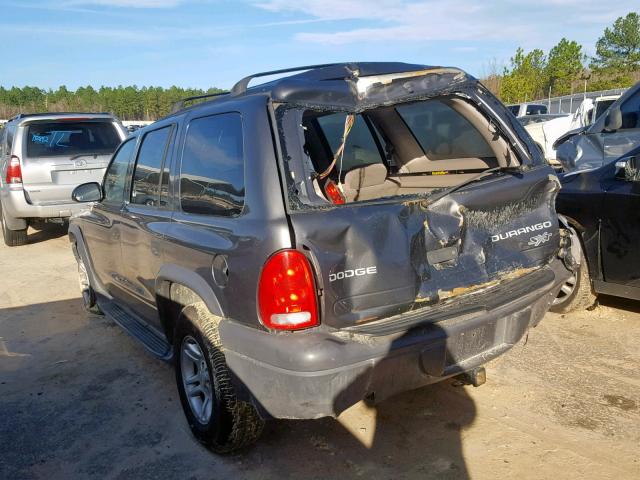 1D4HR38N43F529868 - 2003 DODGE DURANGO SP GRAY photo 3