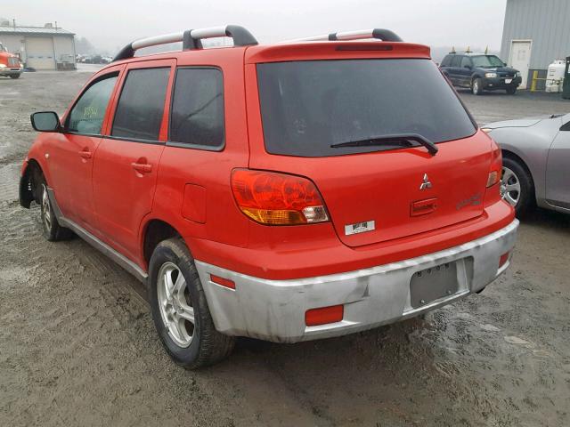 JA4LZ31G23U046971 - 2003 MITSUBISHI OUTLANDER RED photo 3