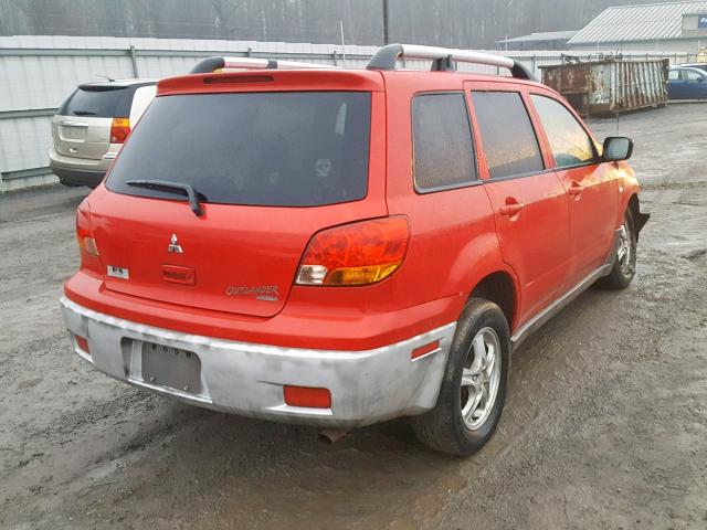 JA4LZ31G23U046971 - 2003 MITSUBISHI OUTLANDER RED photo 4