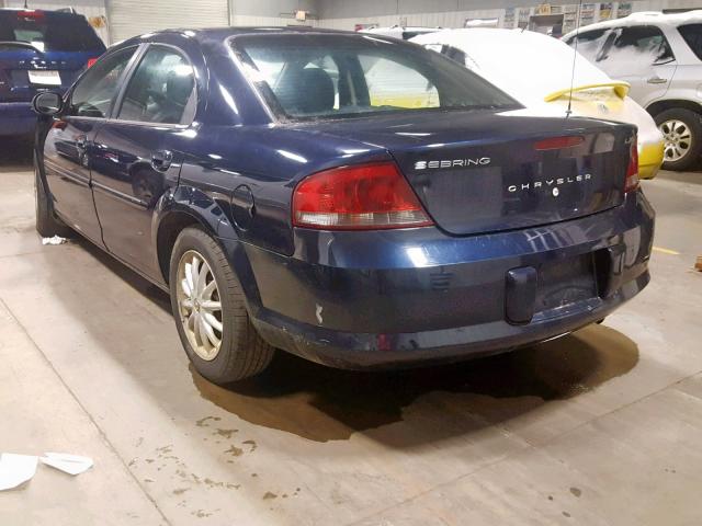 1C3EL56R23N593422 - 2003 CHRYSLER SEBRING LX BLUE photo 3