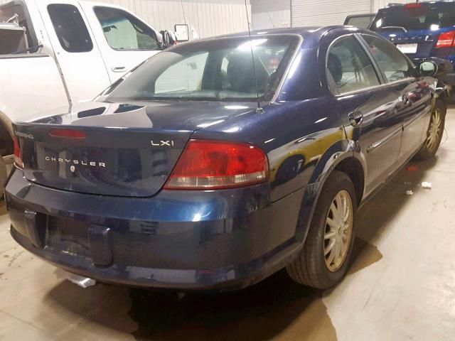 1C3EL56R23N593422 - 2003 CHRYSLER SEBRING LX BLUE photo 4