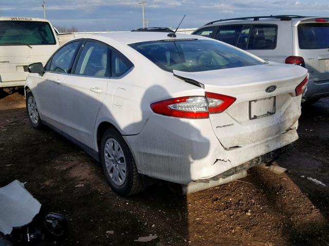 3FA6P0G74DR166316 - 2013 FORD FUSION S WHITE photo 3