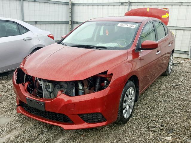 3N1AB7AP3GY259314 - 2016 NISSAN SENTRA S RED photo 2