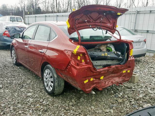 3N1AB7AP3GY259314 - 2016 NISSAN SENTRA S RED photo 3