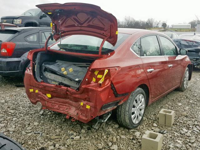 3N1AB7AP3GY259314 - 2016 NISSAN SENTRA S RED photo 4