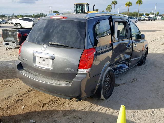 5N1BV28UX9N100860 - 2009 NISSAN QUEST S GRAY photo 4