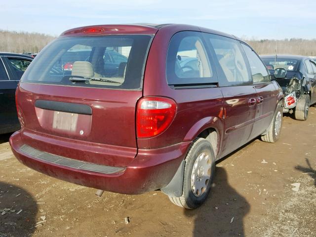 1C4GJ25B23B156731 - 2003 CHRYSLER VOYAGER BURGUNDY photo 4