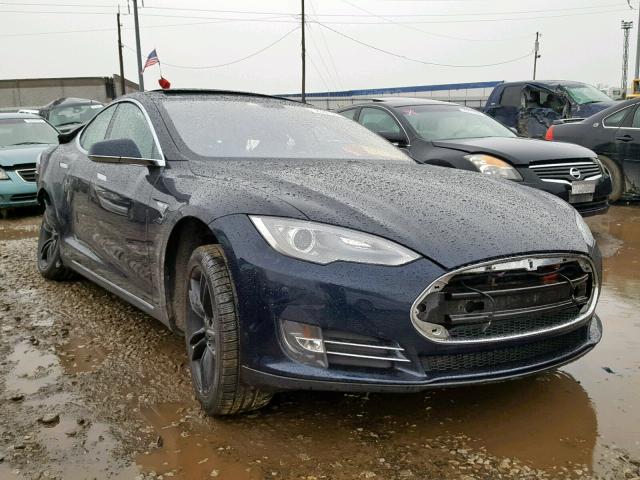 5YJSA1H17EFP42283 - 2014 TESLA MODEL S BLUE photo 1