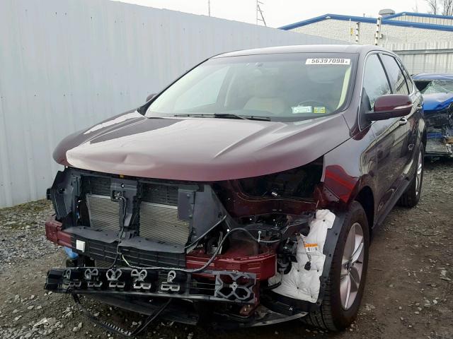 2FMPK4J89HBC47091 - 2017 FORD EDGE SEL BURGUNDY photo 2