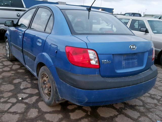 KNADE223596535161 - 2009 KIA RIO BASE BLUE photo 3