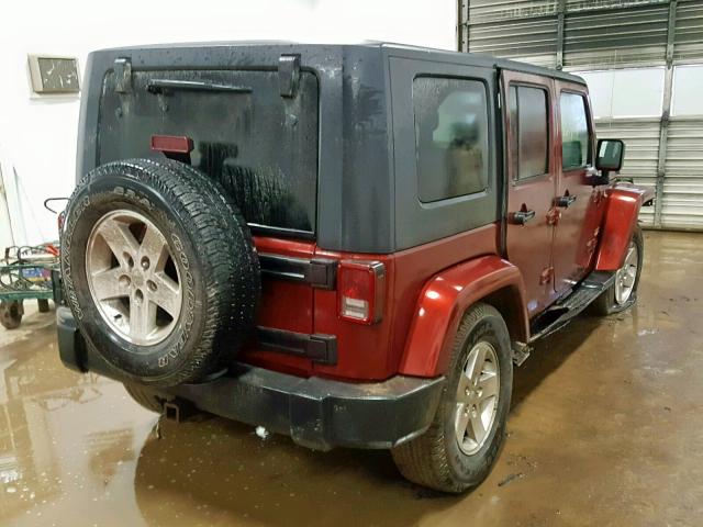 1J4GA59197L216212 - 2007 JEEP WRANGLER S MAROON photo 4