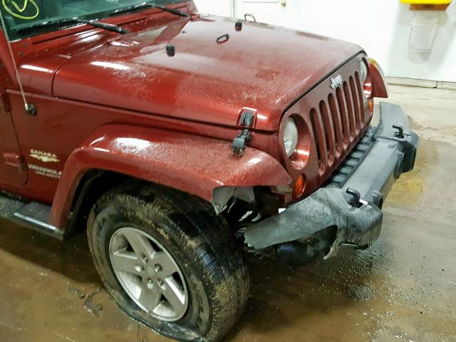 1J4GA59197L216212 - 2007 JEEP WRANGLER S MAROON photo 9