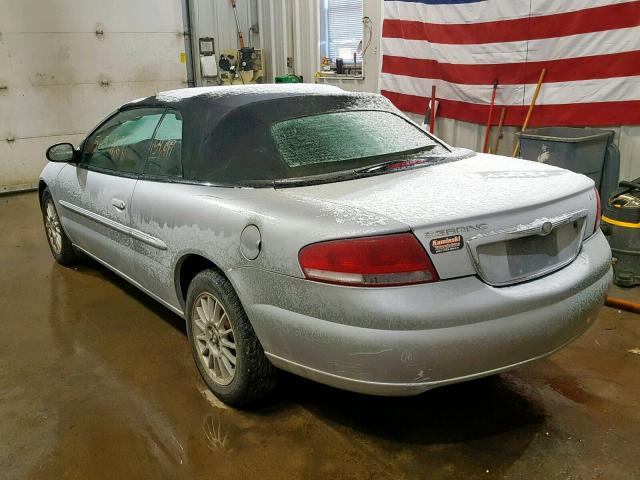 1C3EL55R64N148264 - 2004 CHRYSLER SEBRING LX SILVER photo 3