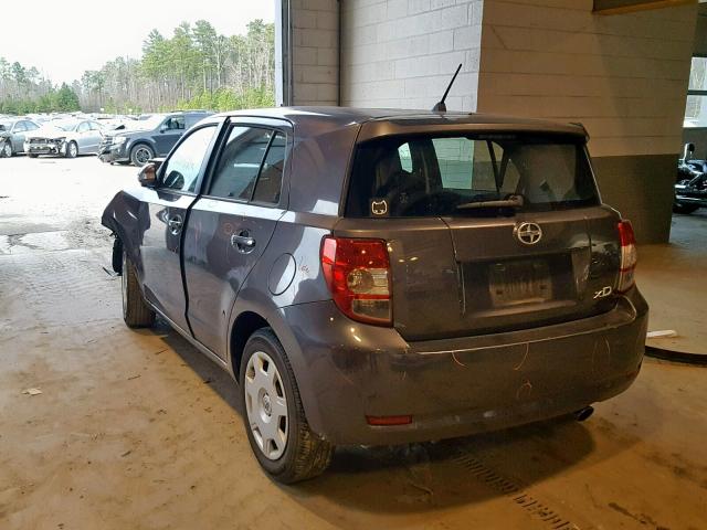 JTKKU4B43B1014310 - 2011 SCION XD GRAY photo 3