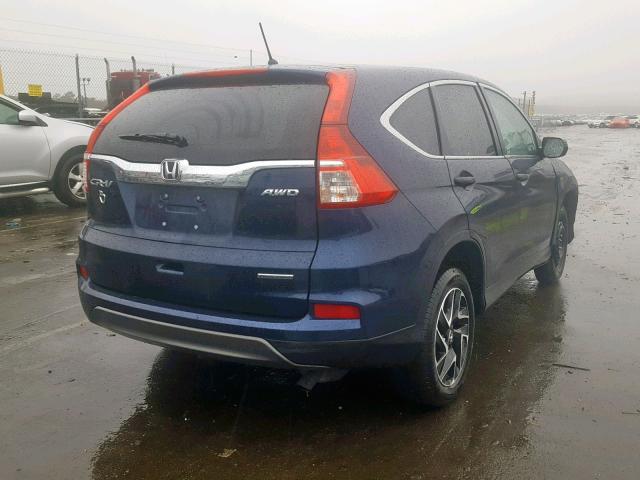 2HKRM4H47GH668479 - 2016 HONDA CR-V SE BLUE photo 4