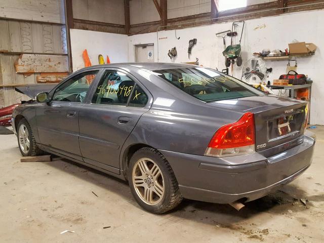 YV1RS592072632380 - 2007 VOLVO S60 2.5T GRAY photo 3