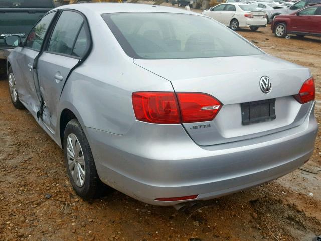 3VW1K7AJ5DM286166 - 2013 VOLKSWAGEN JETTA BASE Արծաթագույն լուսանկար 3