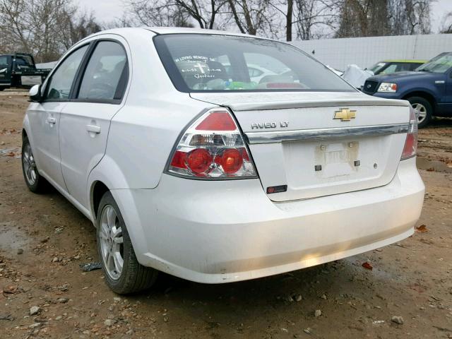 KL1TD5DE9BB254504 - 2011 CHEVROLET AVEO LS WHITE photo 3