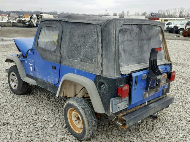 1J4FY19S9VP441745 - 1997 JEEP WRANGLER / BLUE photo 3