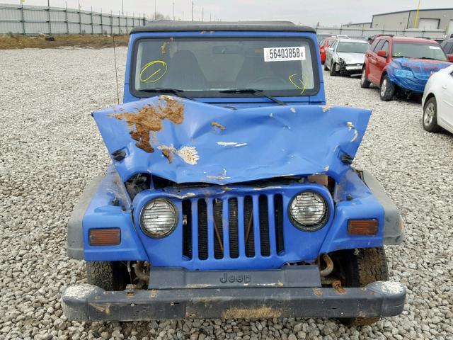 1J4FY19S9VP441745 - 1997 JEEP WRANGLER / BLUE photo 9