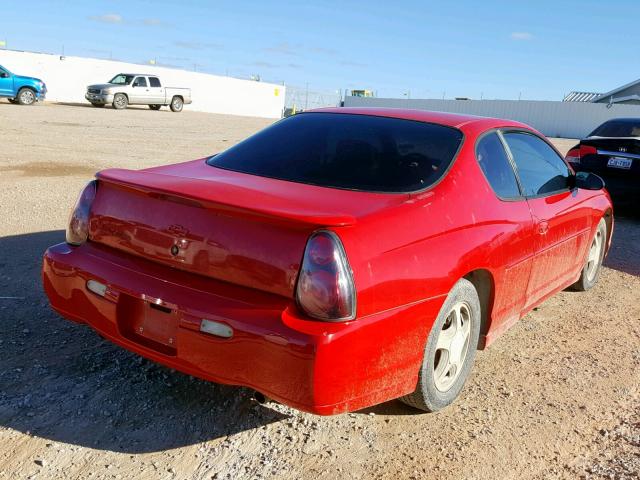 2G1WX15K729205550 - 2002 CHEVROLET MONTE CARL RED photo 4