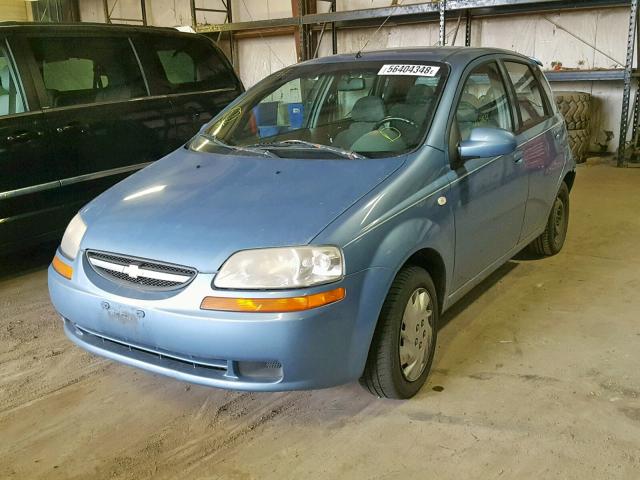 KL1TD62695B385213 - 2005 CHEVROLET AVEO BASE Көк фото 2
