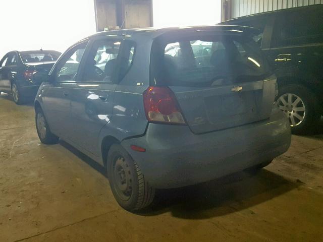 KL1TD62695B385213 - 2005 CHEVROLET AVEO BASE Көк фото 3