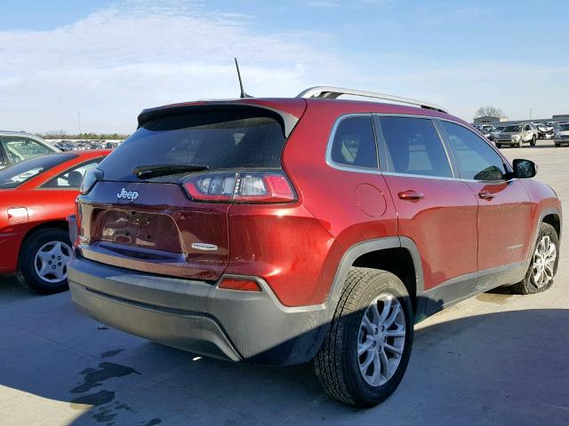 1C4PJLCB6KD285602 - 2019 JEEP CHEROKEE L RED photo 4