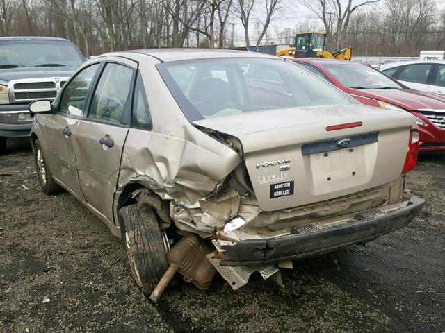 1FAHP34N77W142980 - 2007 FORD FOCUS ZX4 TAN photo 3