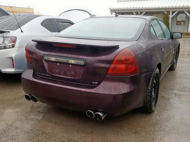 2G2WC55C561101571 - 2006 PONTIAC GRAND PRIX BURGUNDY photo 4